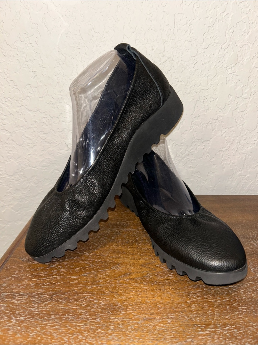Aetrex Brianna Slip On Ballet Wedge Leather Shoes